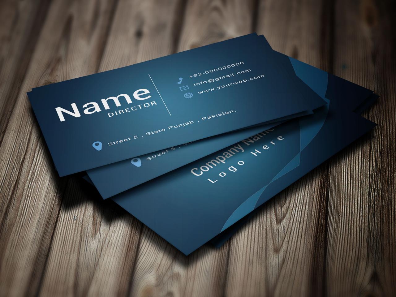An example of a business card