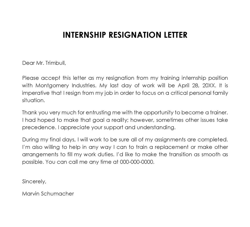 How to leave an internship early for a job