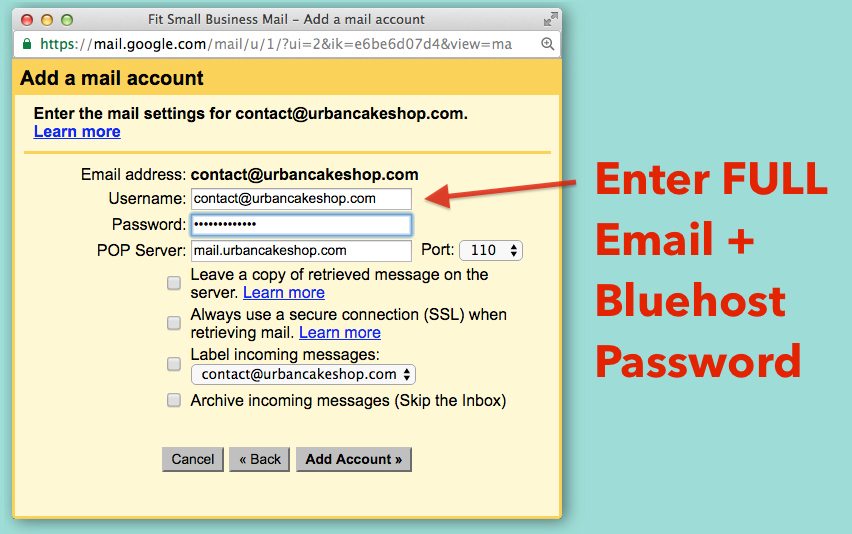 Create an email for a business