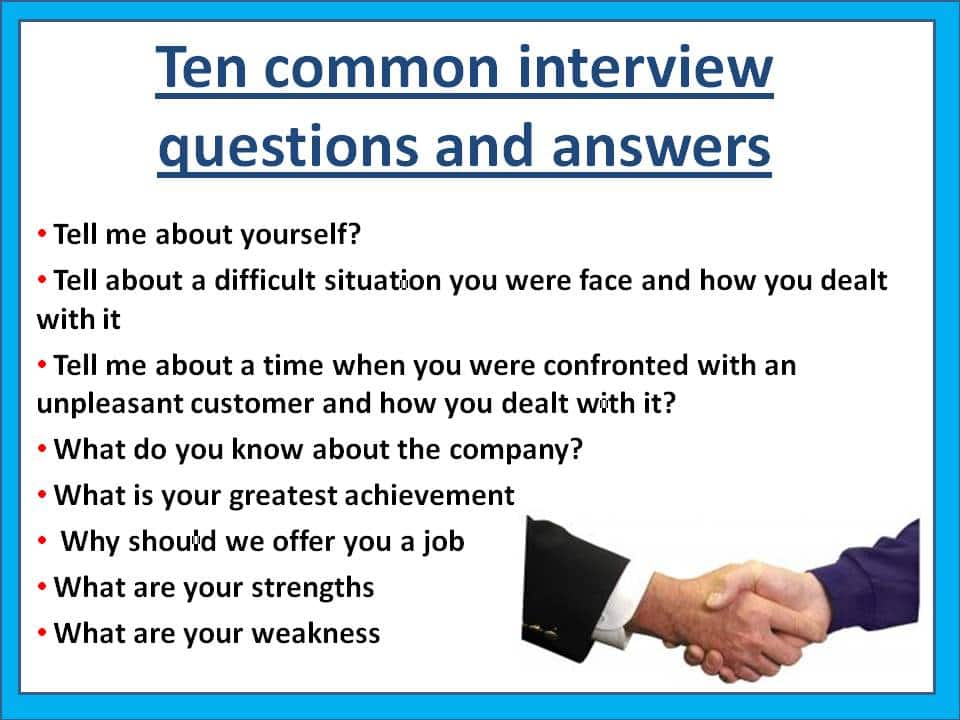 Questions asked in an it job interview