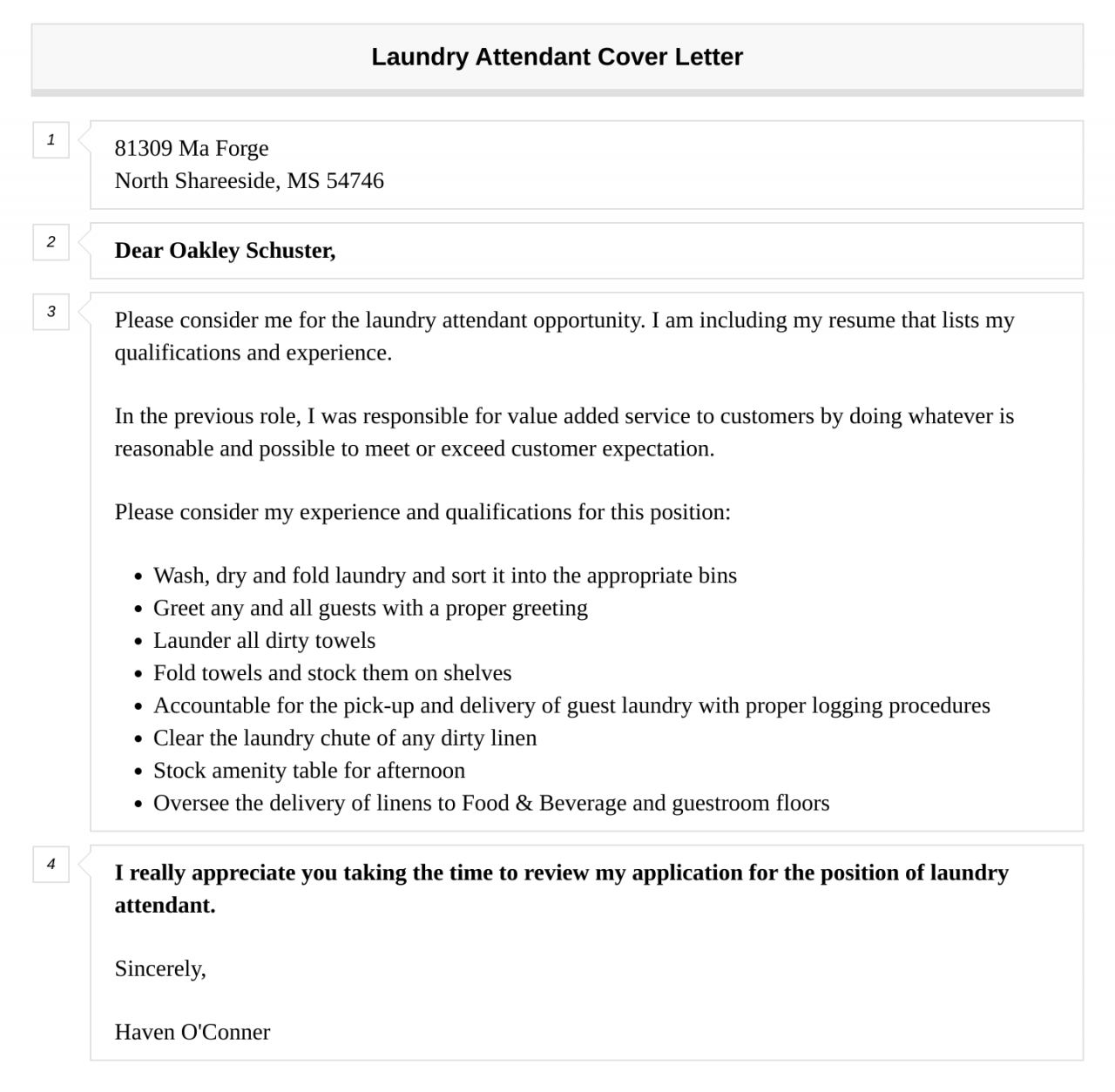 How to write an application letter for a laundry job
