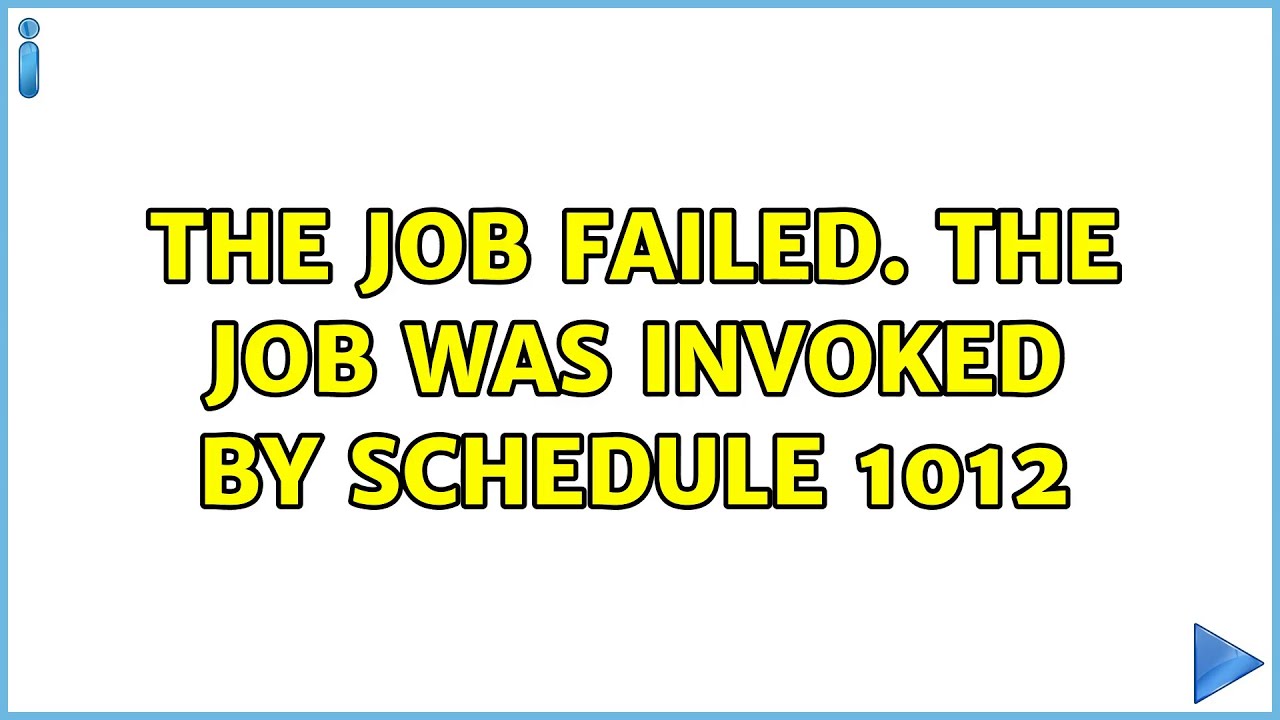 Failed to schedule an install job