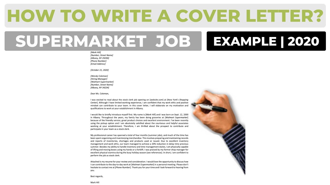 How to write an application letter for a supermarket job