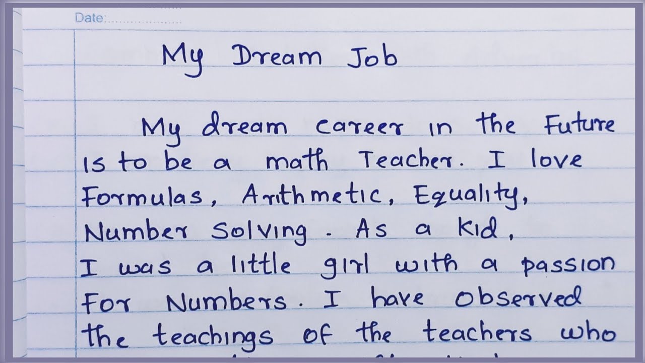 My dream job is to be an engineer