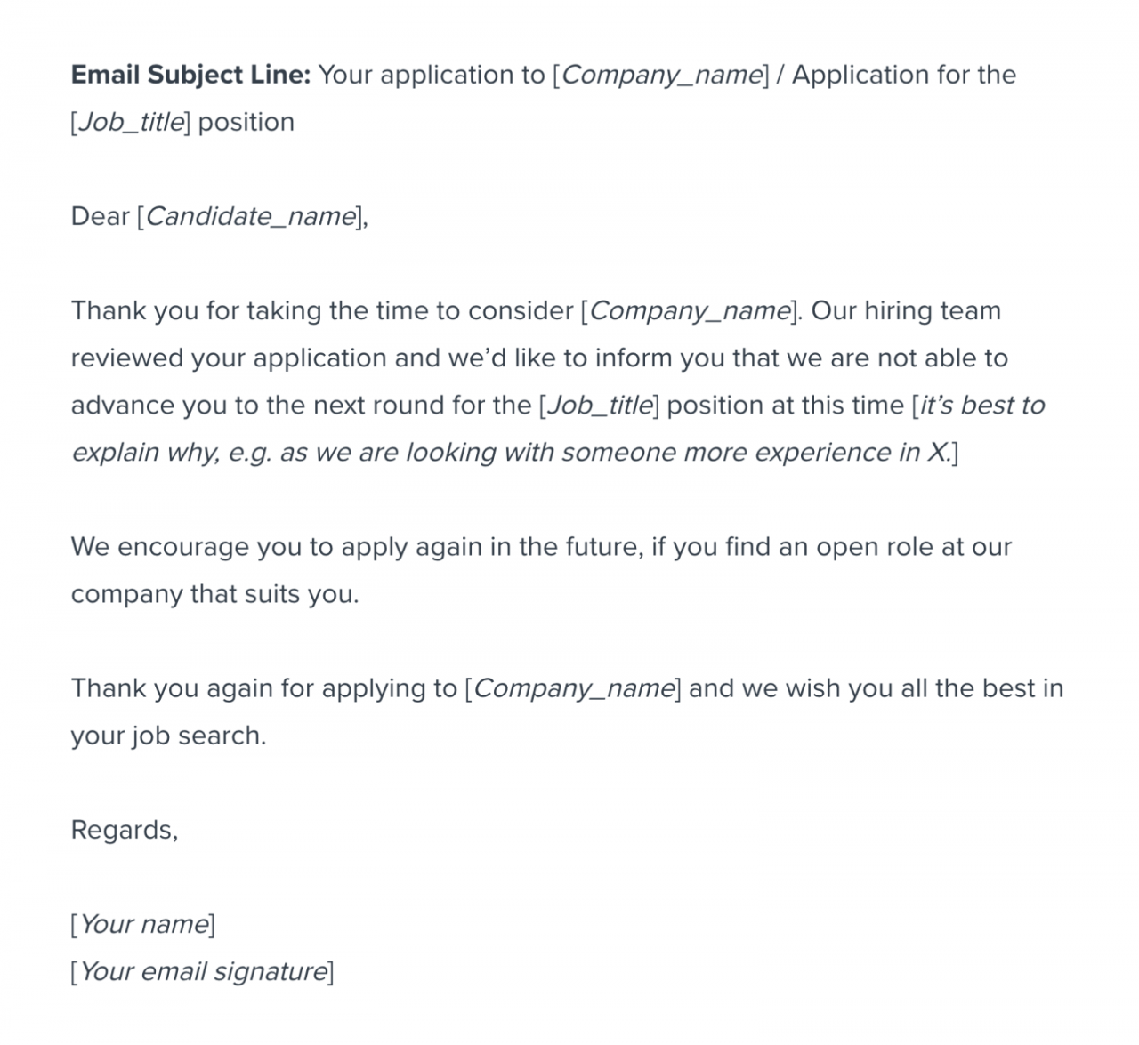 How to sign an email for a job application